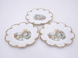 Britannia Porcelain Works　ブリタニア　ポーセリン　ワークス　絵皿3客